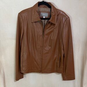 Croft & Barrow Brown Leather Jacket
